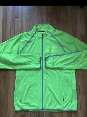 New Balance Men's Neon Green Full-Zip Performance Jacket